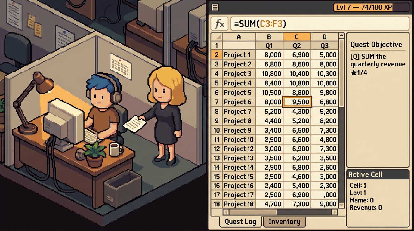 Excel Simulator — gamified spreadsheet training